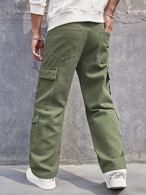 Jeans for Men | Denim Cargo Pants with Relaxed Fit & Utility Side Pockets (2-D-Pocket-U03-U05)