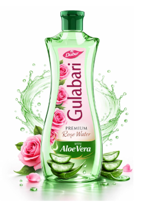 Dabur Gulabari Premium Rose Water with Aloe Vera - 400 ml | Upto 8 HR Skin Hydration | Cleanses, Tones and Moisturises Skin | For All Skin Types